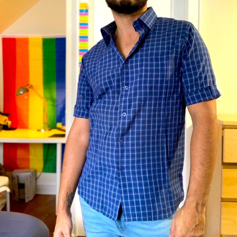 Plaid blue shirt